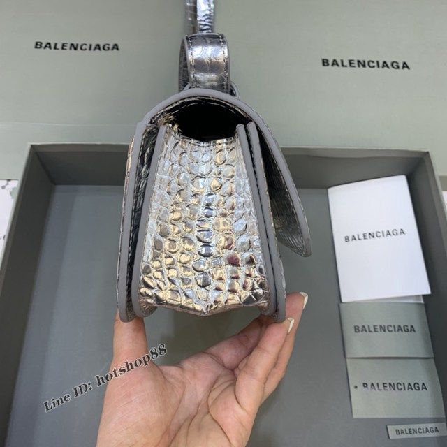 Balenciaga專櫃爆款大號鱷魚銀肩背包 巴黎世家新款Gossip bag斜挎包 fyj1303